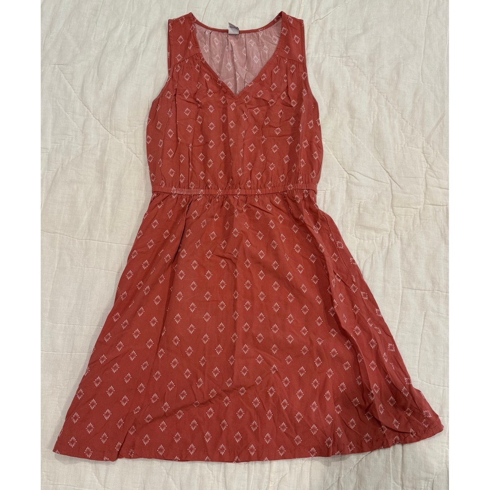 Old Navy Womens XS Sleeveless V-Neck Dress Bundle Terracotta Black Rayon 2 Pack